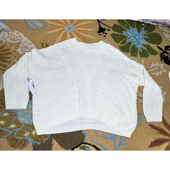 Abound Cable Knit Sweater Women’s Large Cream White Pullover Textured Knit USA - Picture 2 of 6